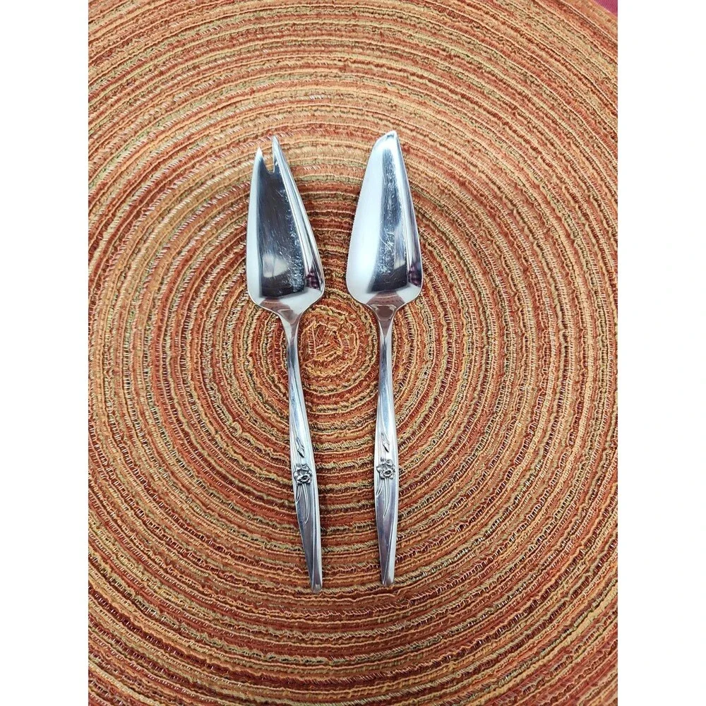 Spring Charm 1847 Rogers Bros. Stainless Cheese Knife Knife And Pick Set 1965